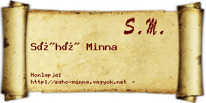 Sáhó Minna névjegykártya
